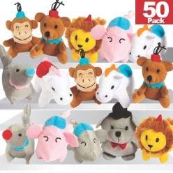 *BULK Carnival Animals Plush Toys BIG 50 PK