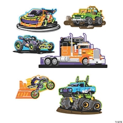 Cars and Trucks Jumbo Cut Outs - 6Pk