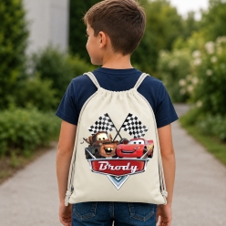 Cars Lightning & Mater Personalized Drawstring Backpack