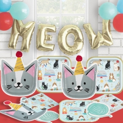*Deluxe Metallic Cat SuperSaver Party Pack for 8