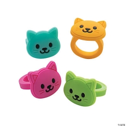 Cat Face Rings - 12PK