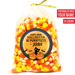 30% OFF: Halloween Cat Personalizable Treat Bags & Label Kit 24p