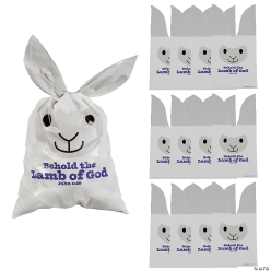 Religious Easter Lamb of God Cellophane Bags-12Pk