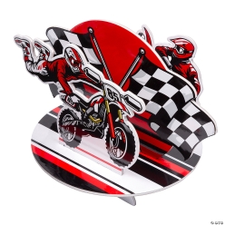 Motocross Party Finish Line Flags Centerpiece