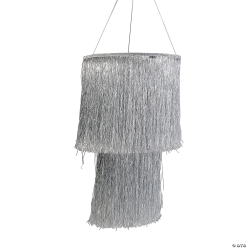 Silvertone Tinsel Chandelier Hanging Decoration