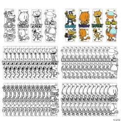 Colour Your Own Dog Man Character Bookmarks-48Pk