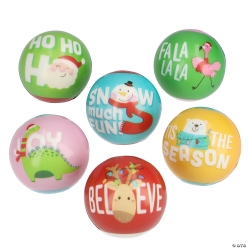 Cozy, Merry & Bright Holiday Character Foam Stress Balls-12Pk