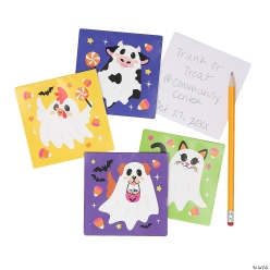 Halloween Ghost Animal Character Notepads-24Pk