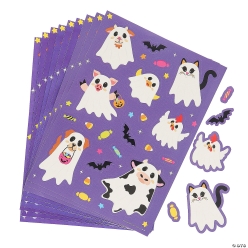 Halloween Ghost Animal Character Sticker Sheets-24Pk