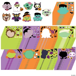 Bulk Halloween Make-A-Monster Character Sticker Sheets-144Pk