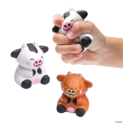 Dairy & Highland Cow Stress Toys - 12Pk