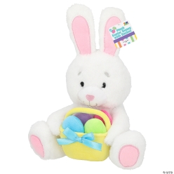 Easter Bunny Plush Character with Easter Basket