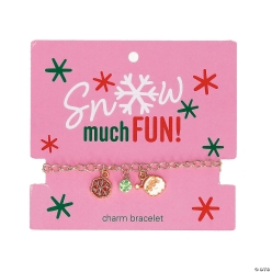 Cozy, Merry & Bright Metal Charm Bracelet on Card