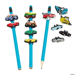 Transportation Rubber Pencil Charms Assortment-24Pk