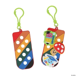 Bright Colour Rubber Pencil Charms Backpack Clips-12Pk