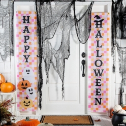 Fun & Fa-Boo-Lous Pink Checkerboard Vertical Banners Set