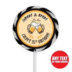 Cheers & Beers ANY Age Large Swirl Lollipops - 12 Pk