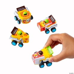 Fast Food Burgers Chips, Fires & Cheese Pull-Back Racers-12Pk
