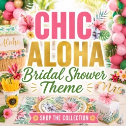 Chic Aloha Bridal Shower Party Supplies