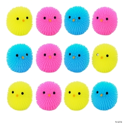 Easter Bright Colour Chick Rubber Toys-12Pk