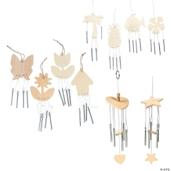 DIY Unfinished Wood Wind Chimes Assortment-36Pk
