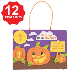 Christians Are Like Pumpkins Sign Craft Kits - 12 PACK