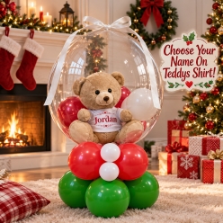 *Christmas Personalized Teddy Bear Balloon Kit - 22pc