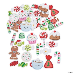 Christmas Candy Self-Adhesive Shapes-72Pk