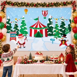 Christmas Carnival 9 Foot Backdrop Banner