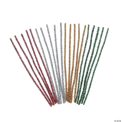 Christmas Coloured Metallic Chenille Stems-50Pk