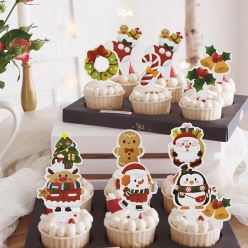 Christmas Cupcake Pick Toppers 100pcs