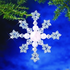 Beaded Azure Crystal Snowflake Christmas Ornament Craft Kits-6Pk