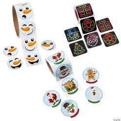 Christmas Rolls of Stickers - 300Pk