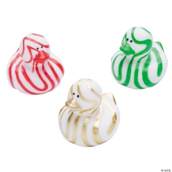 Multicolour Marbleized Swirl Christmas Rubber Ducks-12Pk