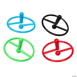 Bulk Circle Plastic Spin Top Toys - 48Pk