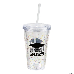 Class of 2025 16oz Tumbler with Straw
