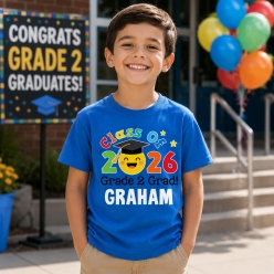 Elementary Grad Personalized Blue Tshirt