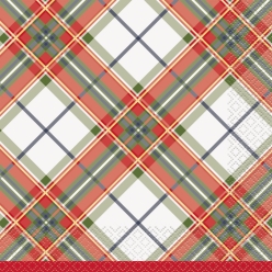 Classic Christmas Plaid Lunch Napkins 16PK