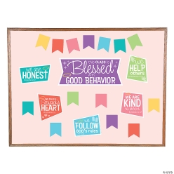 Religious Blessed Behaviors Classroom Bulletin Board Set