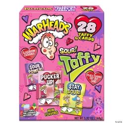 Warheads Valentine Sour Taffy & Card Classroom Exchange Kit-28PK