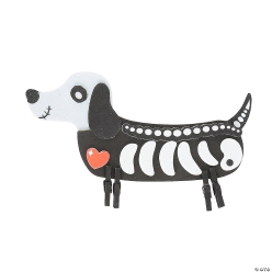 Halloween Hotdog Dachshund Clothespin Craft Kit-12Pk