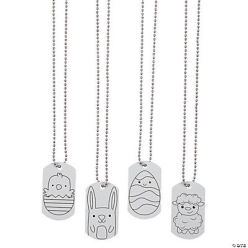 25% OFF: CYO Easter Character Dog Tag Necklaces-24Pk