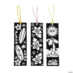 Colour Your Own Luau Fuzzy Bookmarks - 12 Pk
