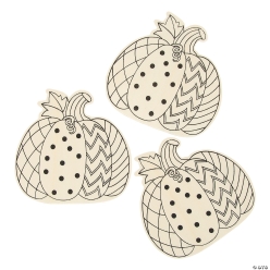 Colour Your Own Wood Pumpkins - 12Pk