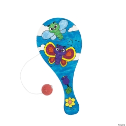 Colour Your Own Spring Paddleball Games - 12Pk
