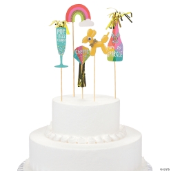 Confetti Party Cake Toppers - 5 Pc.