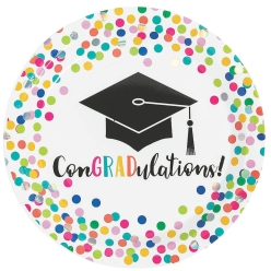 Congrats Girl Graduation Dinner Plates-8Pk