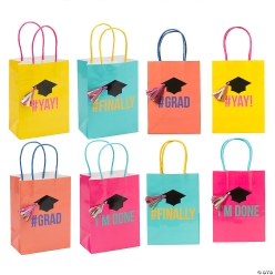 30% OFF: Grad Girl Gift Bags with Tassels - 4 PK