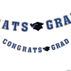 Congrats Grad Blue Banner 7 Foot