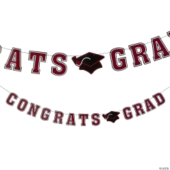 Congrats Grad Burgundy Banner 7 Foot